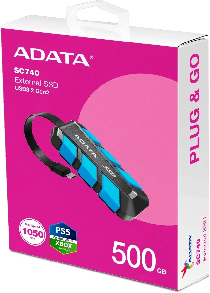 Накопитель SSD A-Data USB3.2 Gen2 500GB SC740-500G-CBU SC740 синий - фото 6