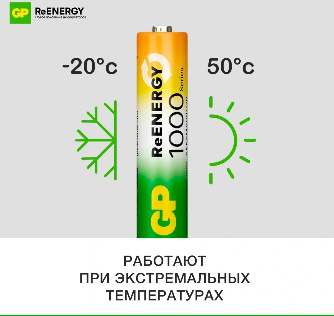 Аккумуляторы и зарядные устройства GP 100AAAHCRGY-CRB10 - фото 4
