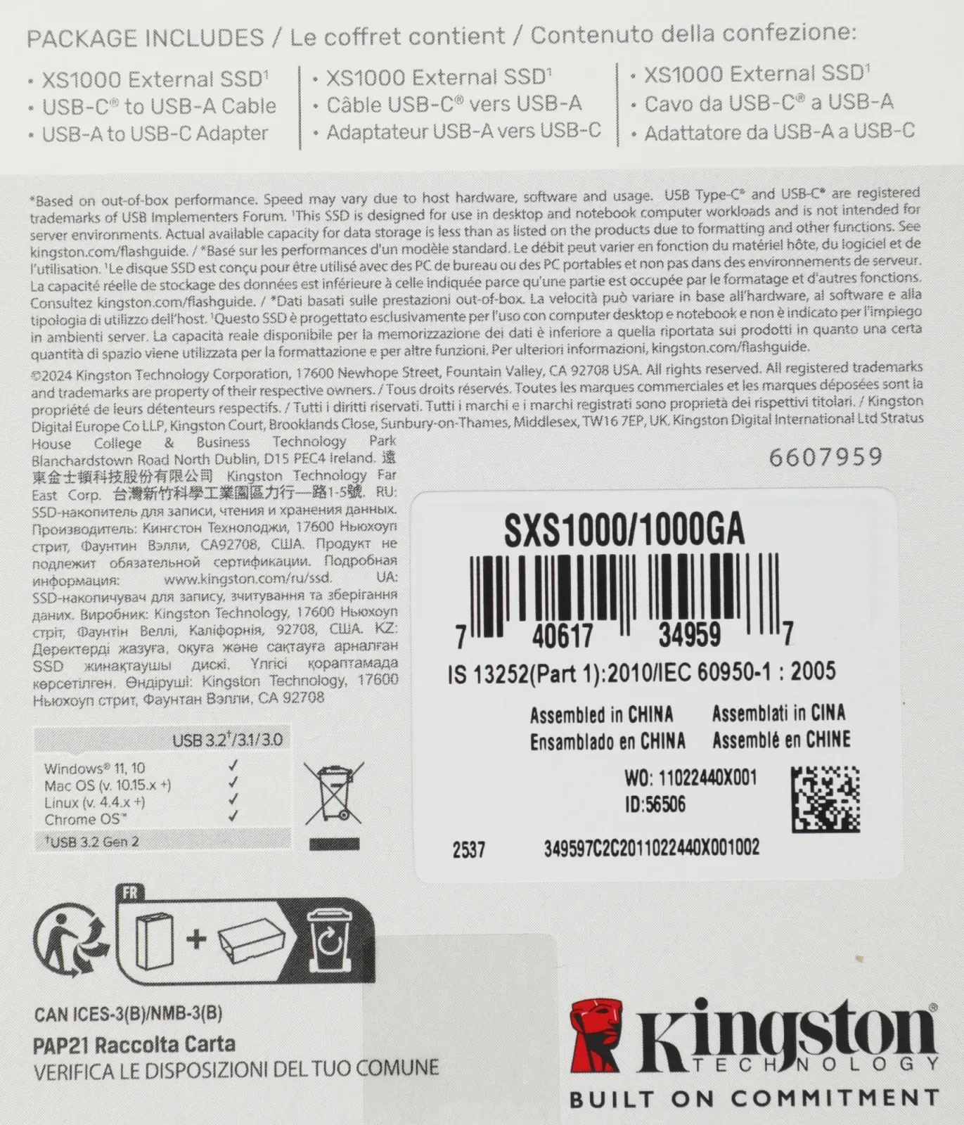 Накопитель SSD Kingston USB3.2 Gen2 1TB SXS1000/1000GA XS1000 черный - фото 7