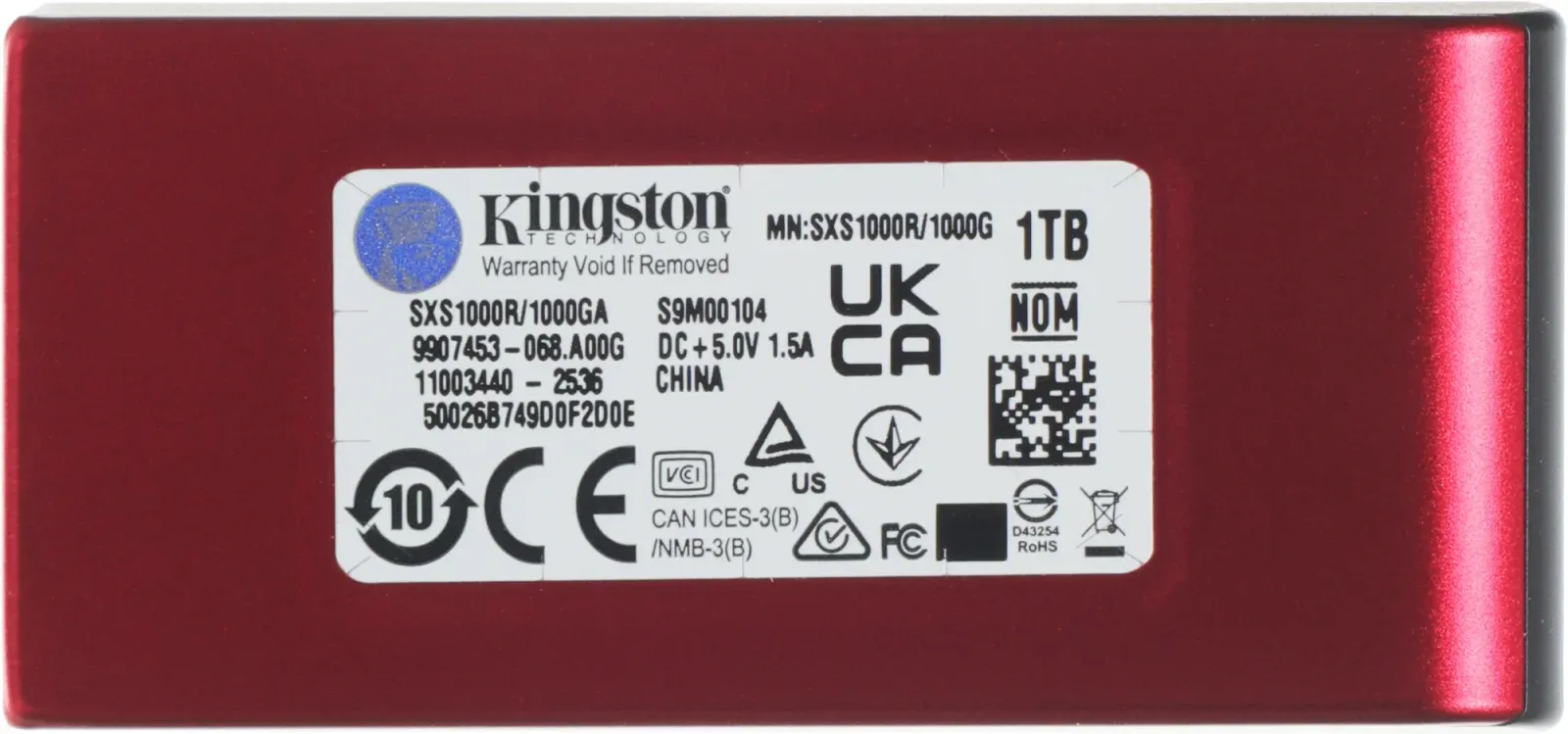 Накопитель SSD Kingston USB3.2 Gen2 1TB SXS1000R/1000GA XS1000 красный - фото 4