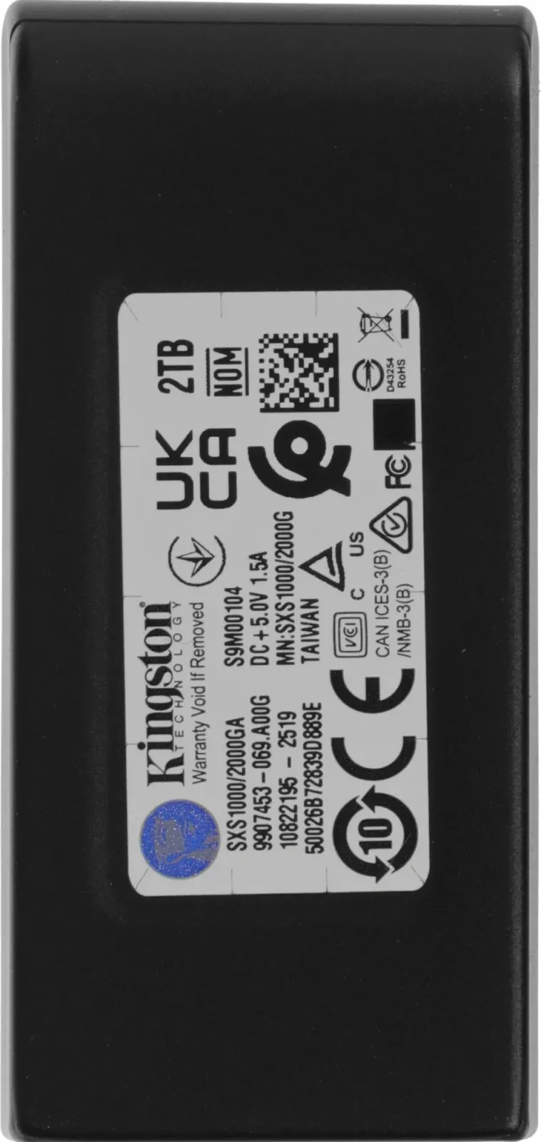 Накопитель SSD Kingston USB3.2 Gen2 2TB SXS1000/2000GA XS1000 черный - фото 2