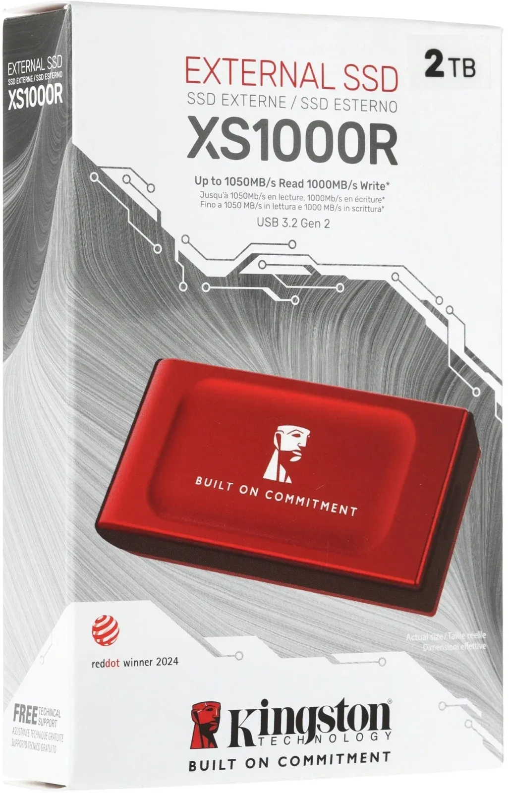 Накопитель SSD Kingston USB3.2 Gen2 2TB SXS1000R/2000GA XS1000 красный - фото 6
