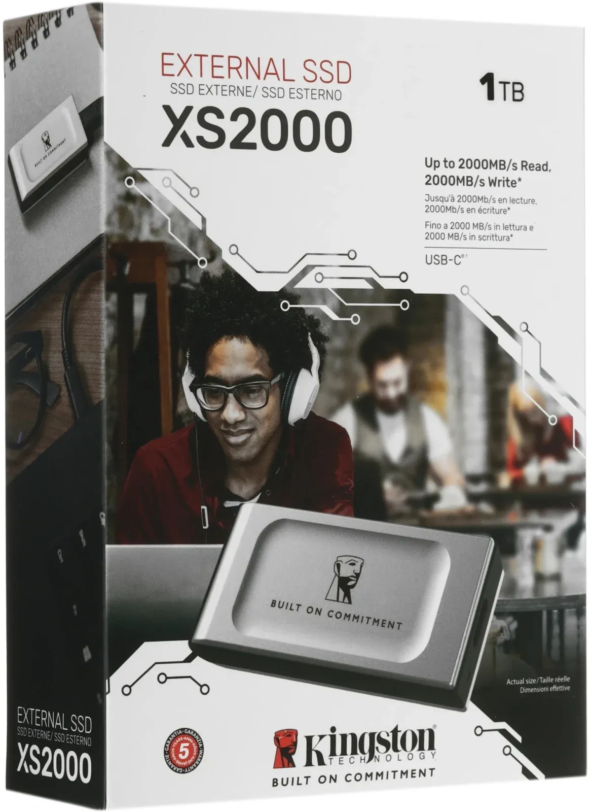 Накопитель SSD Kingston USB3.2 Gen2x2 1TB SXS2000/1000GA XS2000 серебристый - фото 6