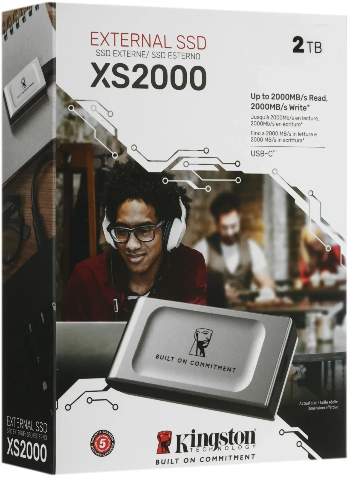 Накопитель SSD Kingston USB3.2 Gen2x2 2TB SXS2000/2000GA XS2000 серебристый - фото 6