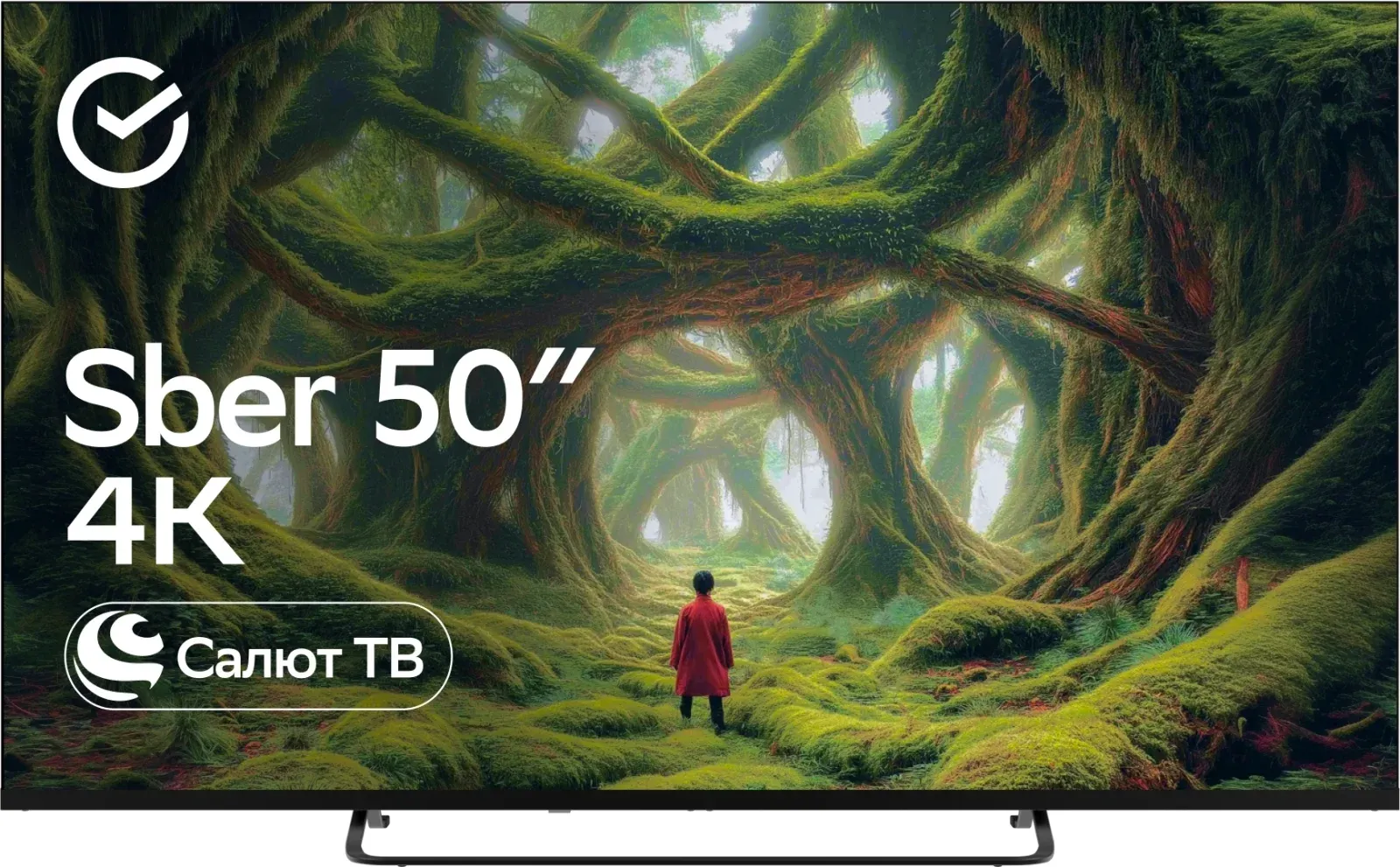 Телевизор LED Sber 50 SDX-50U4127 Салют ТВ Frameless черный 4K Ultra HD 60Hz DVB-T DVB-T2 DVB-C DVB-S DVB-S2 USB WiFi Smart TV - фото 4