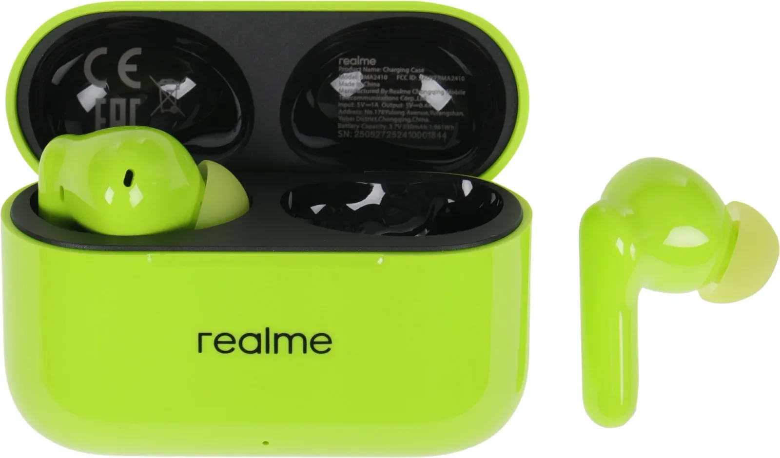 Гарнитура внутриканальные Realme Buds T200 зеленый беспроводные bluetooth в ушной раковине 6941764462090 - фото 3