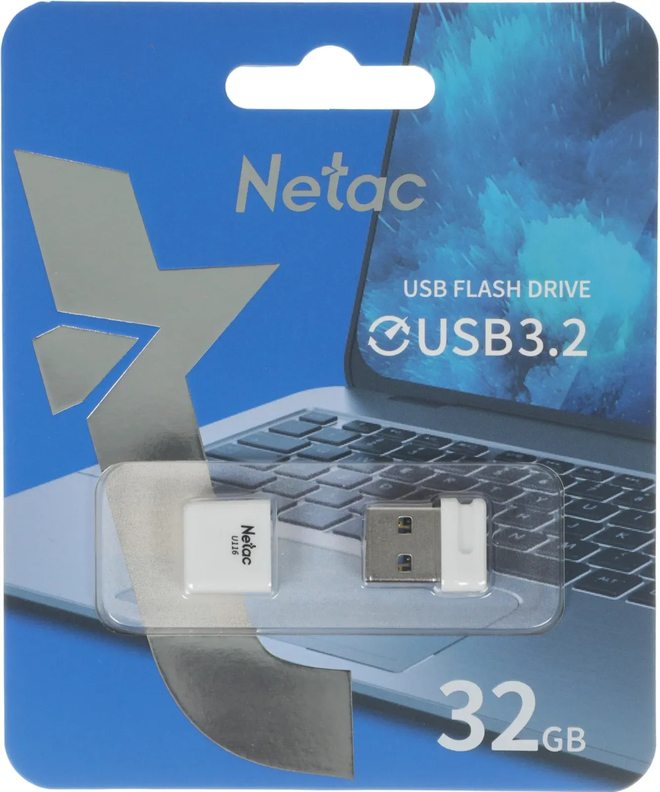 Флеш Диск Netac 32GB U116 NT03U116N-032G-32WH USB3.2 белый, 32 ГБ - фото 6