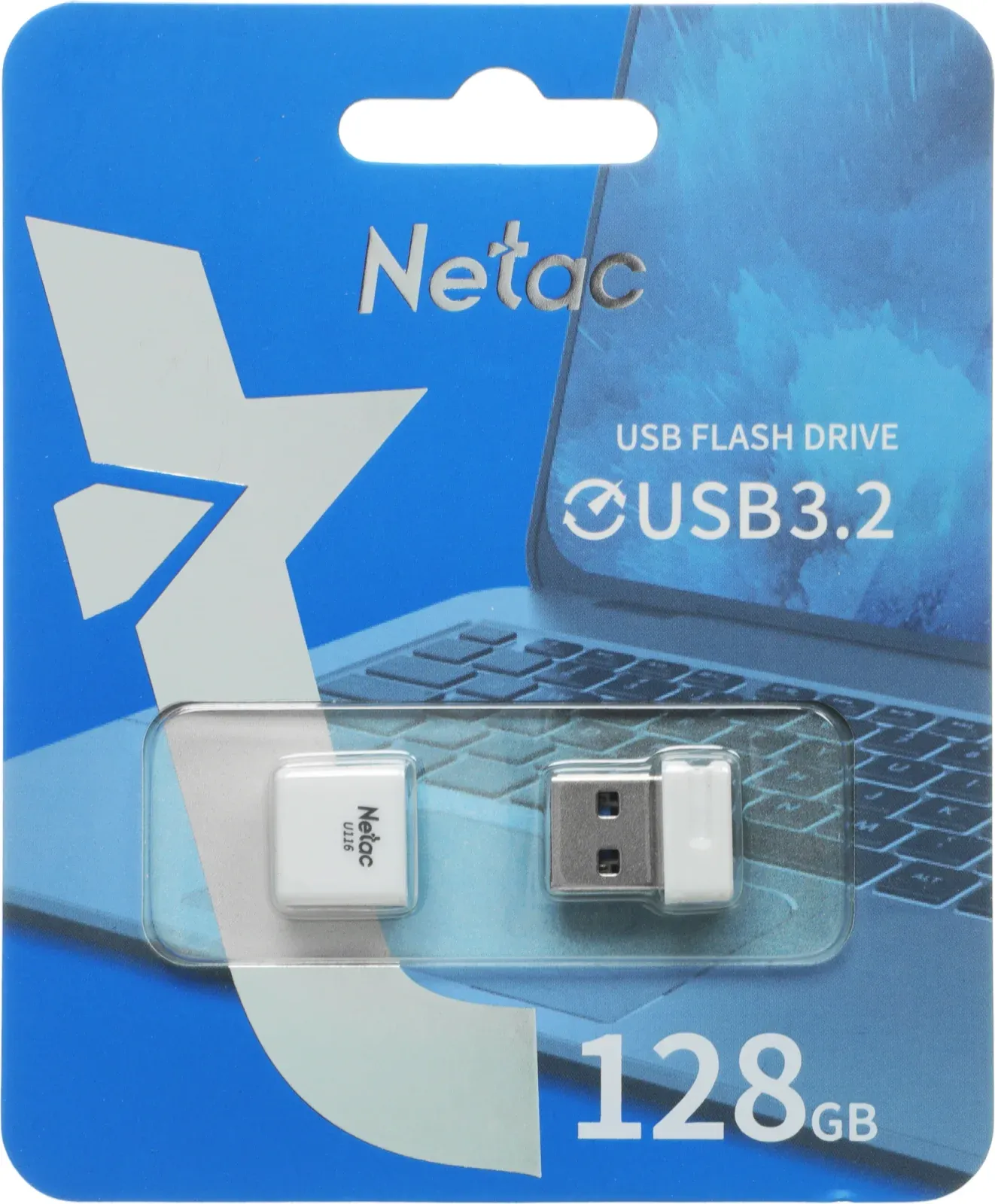 Флеш Диск Netac 128GB U116 NT03U116N-128G-32WH USB3.2 белый, 128 ГБ - фото 6