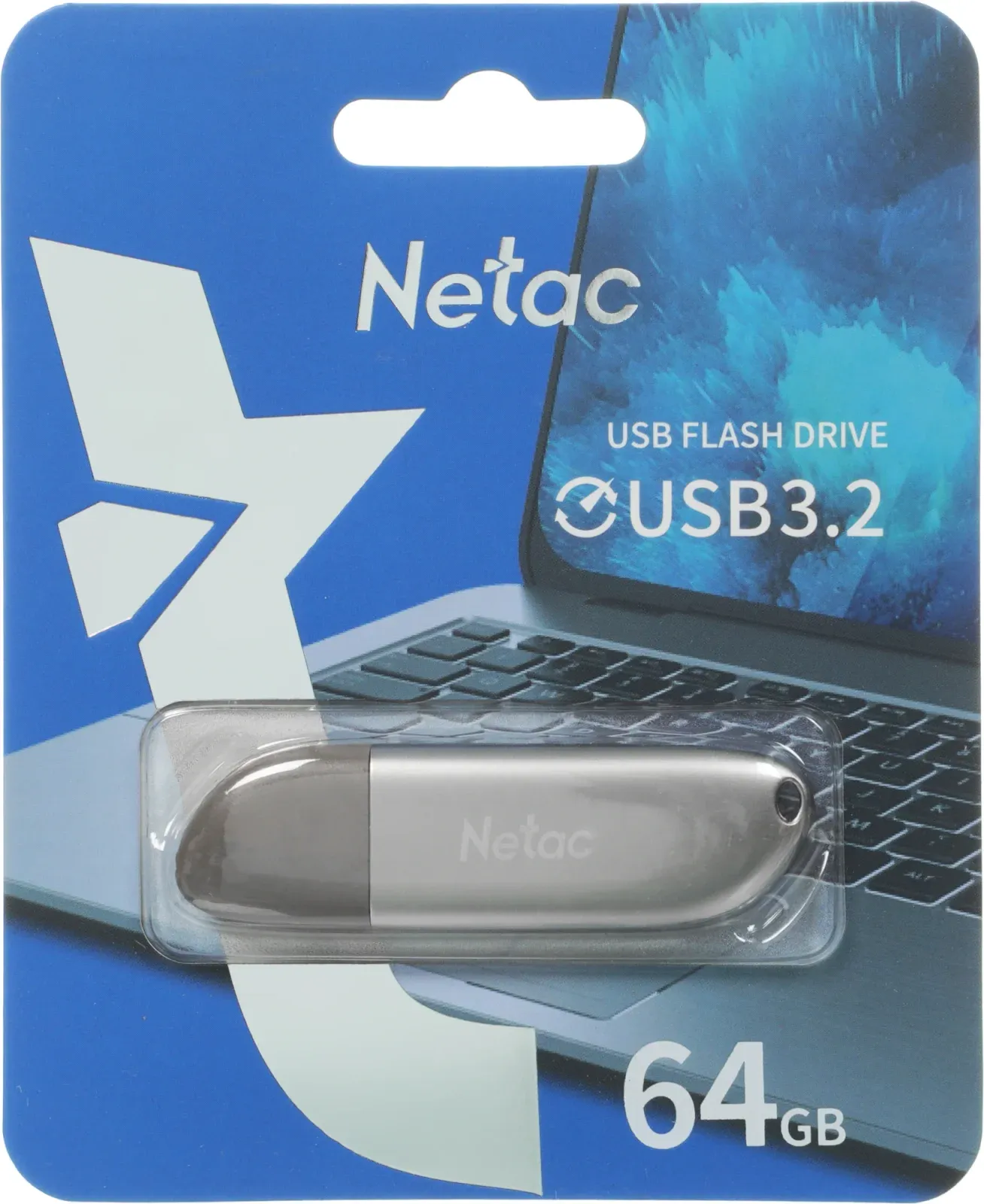 Флеш Диск Netac 64GB U352 NT03U352N-064G-32PN USB3.0 серебристый, 64 ГБ - фото 6