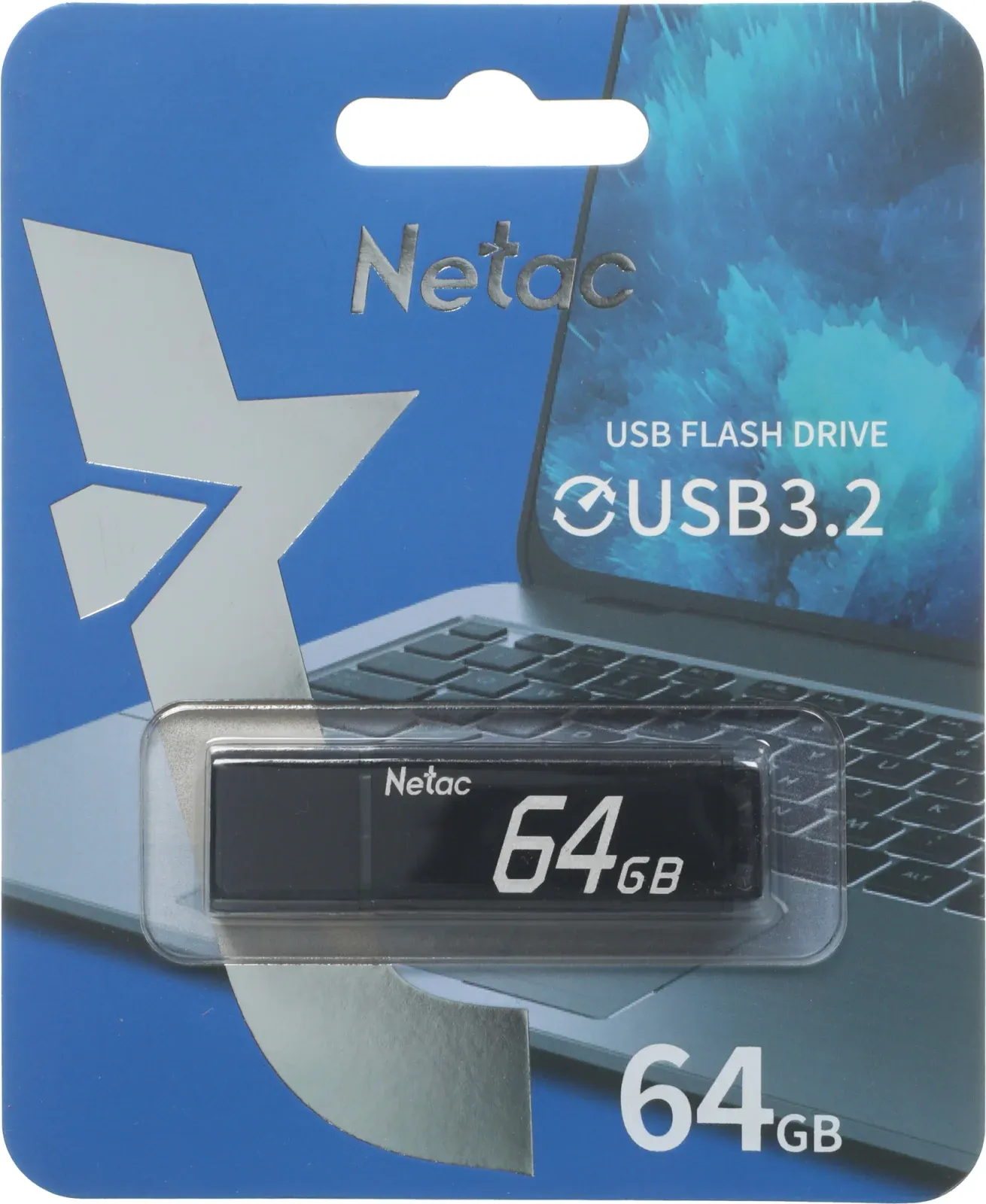 Флеш Диск Netac 64GB U351 NT03U351N-064G-32BK USB3.0 серый, 64 ГБ - фото 6