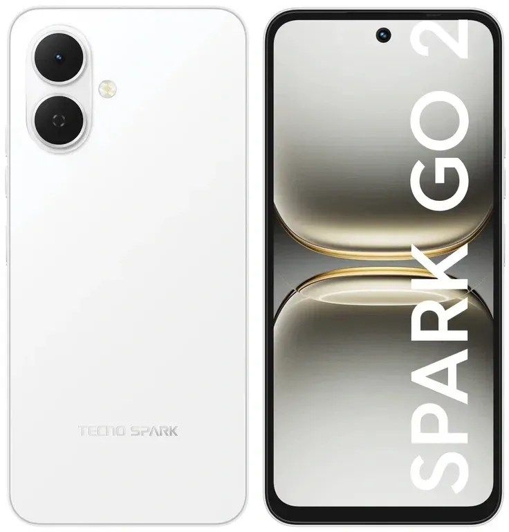 Смартфон Tecno Spark Go 2 128Gb 4Gb белый моноблок 3G 4G 2Sim 6.67 720x1600 Android 15 13Mpix 802.11 a/b/g/n/ac GPS GSM900/1800 Protect FM microSD max1024Gb - фото 2