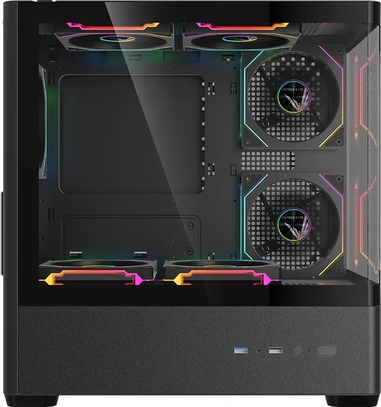 Корпус Formula Crystal U1M Cosmic черный без БП mATX 4x120mm 2x140mm 1xUSB2.0 1xUSB3.0 audio bott PSU - фото 7