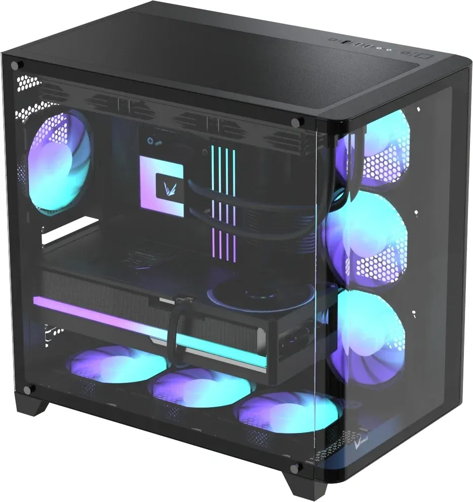 Корпус Formula Crystal U2 черный без БП ATX 10x120mm 1xUSB2.0 1xUSB3.0 audio bott PSU - фото 3