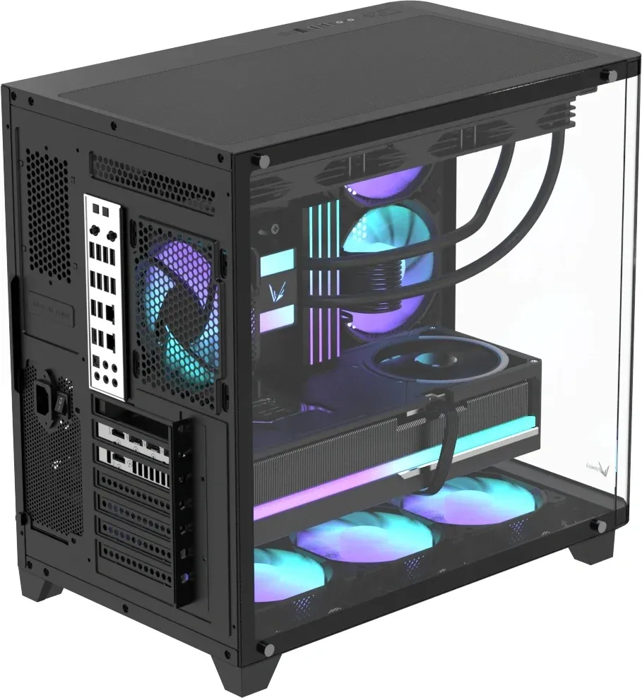Корпус Formula Crystal U2 черный без БП ATX 10x120mm 1xUSB2.0 1xUSB3.0 audio bott PSU - фото 5