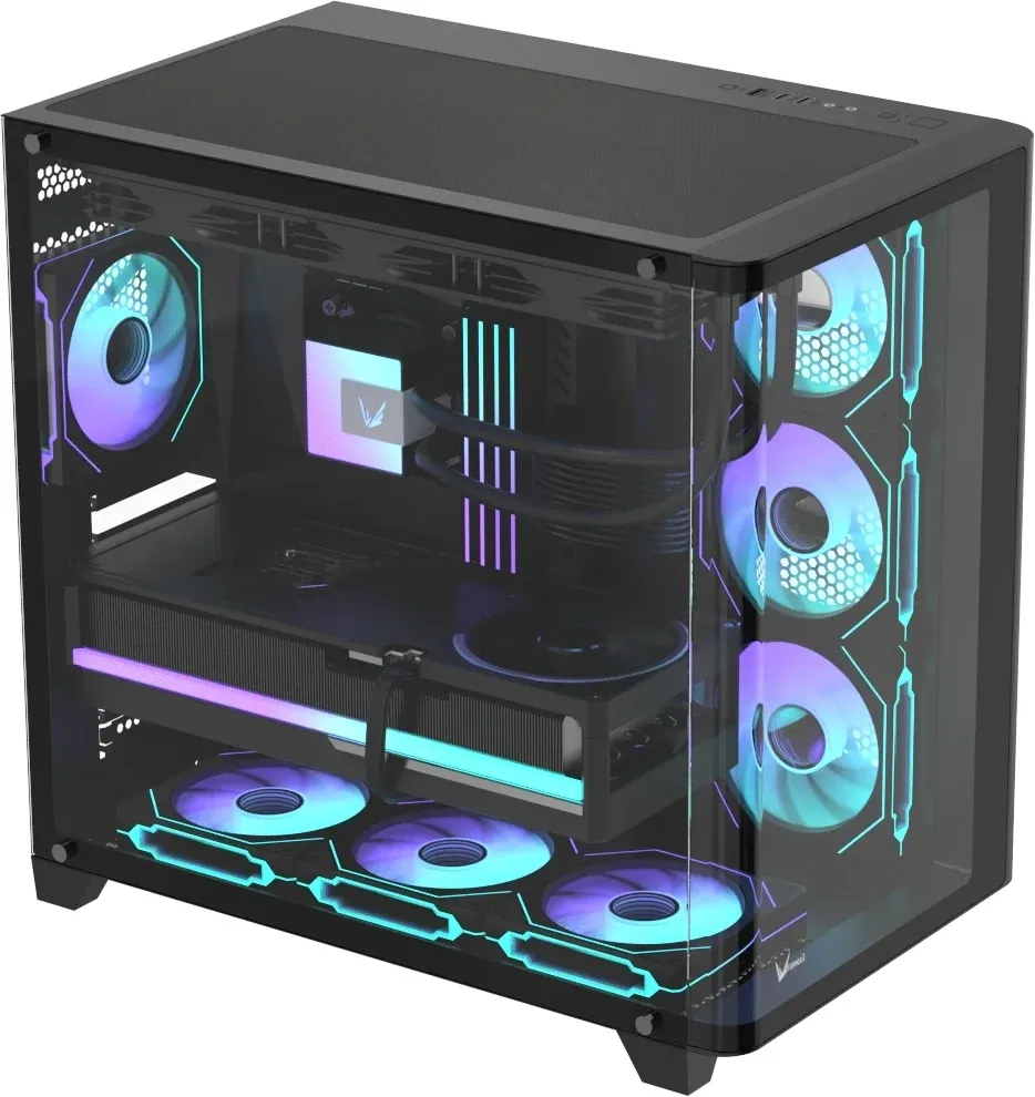 Корпус Formula Crystal U2 Floe черный без БП ATX 6x120mm 1xUSB2.0 1xUSB3.0 audio bott PSU - фото 2