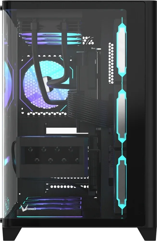 Корпус Formula Crystal U2 Floe черный без БП ATX 6x120mm 1xUSB2.0 1xUSB3.0 audio bott PSU - фото 5