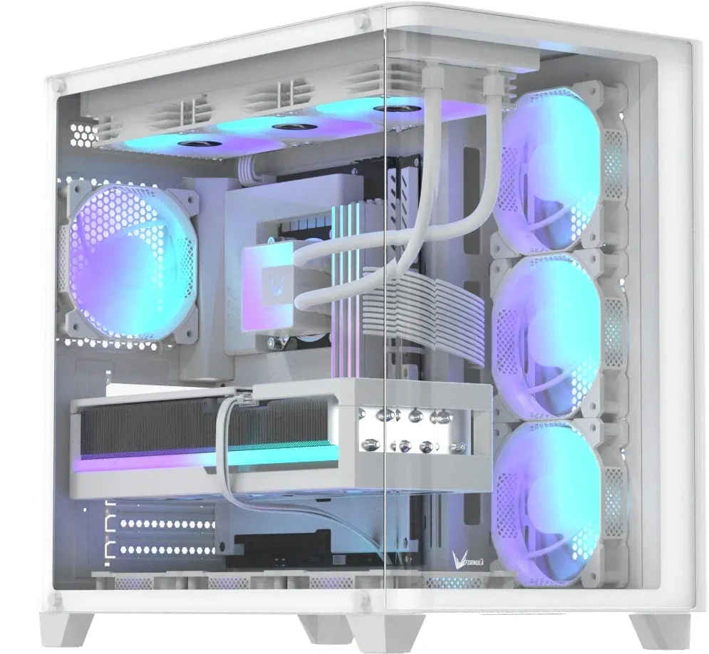 Корпус Formula Crystal U2 белый без БП ATX 10x120mm 1xUSB2.0 1xUSB3.0 audio bott PSU - фото 2
