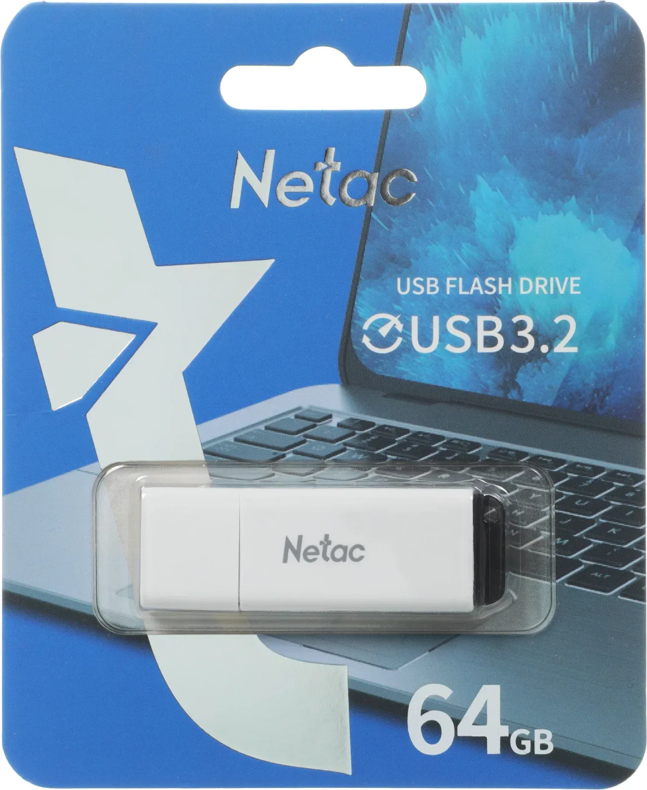 Флеш Диск Netac 64GB U185 NT03U185N-064G-32WH USB3.0 белый, 64 ГБ - фото 6