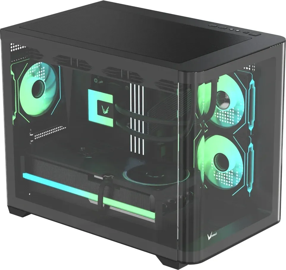 Корпус Formula Crystal U2M Floe черный без БП mATX 9x120mm 1xUSB3.1 audio bott PSU - фото 2