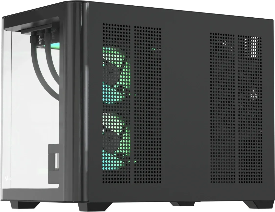 Корпус Formula Crystal U2M Floe черный без БП mATX 9x120mm 1xUSB3.1 audio bott PSU - фото 3