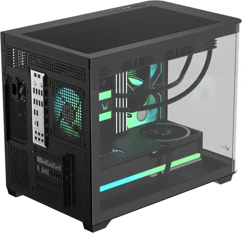 Корпус Formula Crystal U2M Floe черный без БП mATX 9x120mm 1xUSB3.1 audio bott PSU - фото 4