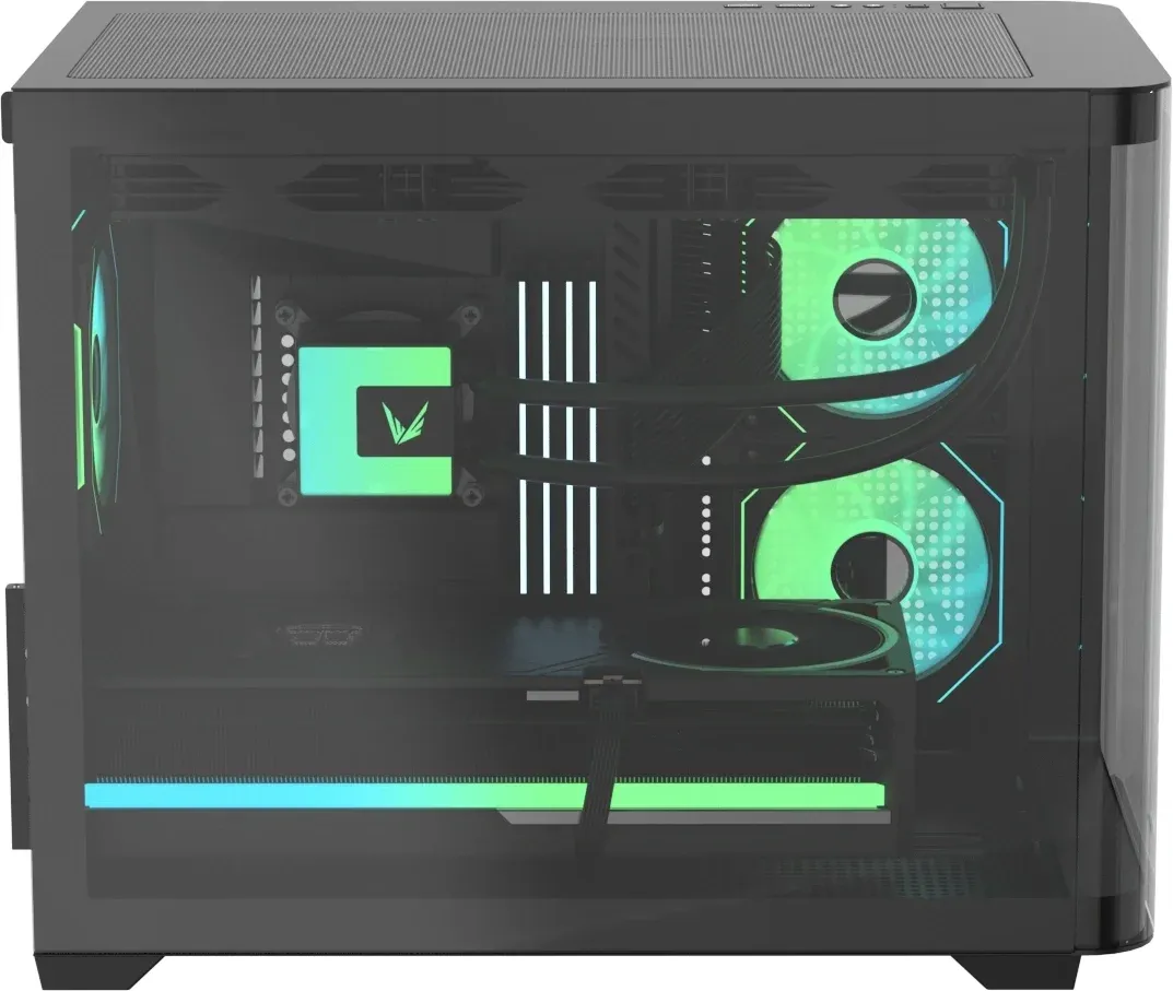 Корпус Formula Crystal U2M Floe черный без БП mATX 9x120mm 1xUSB3.1 audio bott PSU - фото 5