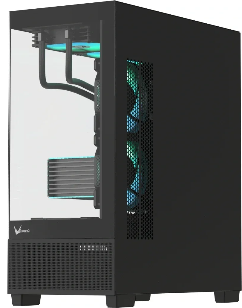Корпус Formula Crystal E1 черный без БП ATX 9x120mm 2xUSB3.0 audio bott PSU - фото 5