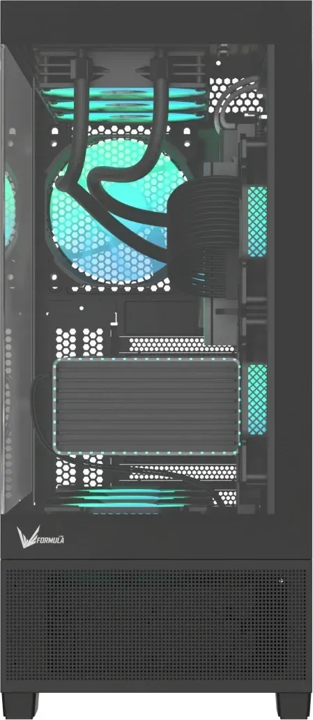 Корпус Formula Crystal E1 черный без БП ATX 9x120mm 2xUSB3.0 audio bott PSU - фото 6