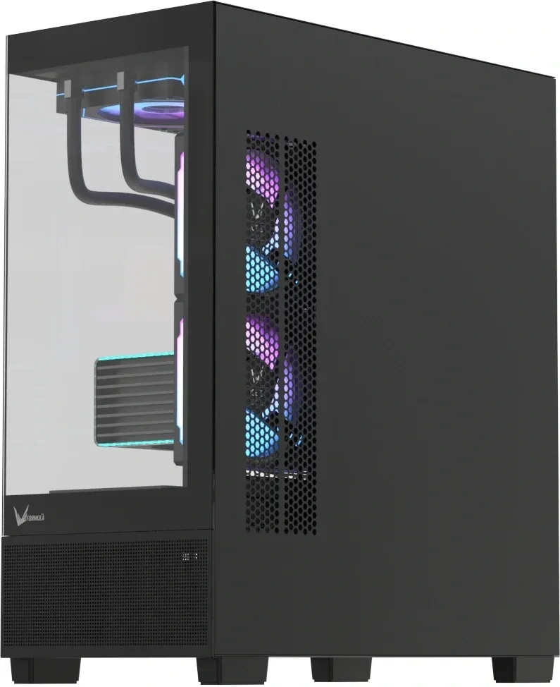 Корпус Formula Crystal E1 Floe черный без БП ATX 6x120mm 2xUSB3.0 audio bott PSU - фото 5