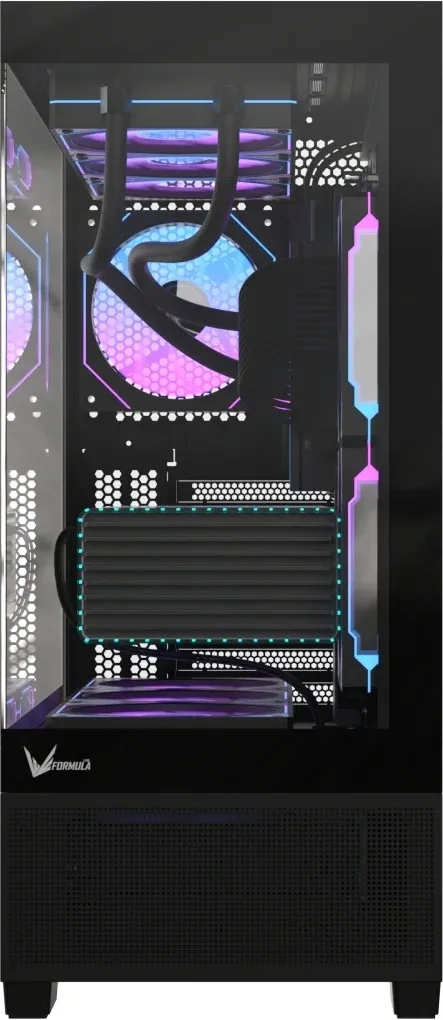 Корпус Formula Crystal E1 Floe черный без БП ATX 6x120mm 2xUSB3.0 audio bott PSU - фото 8