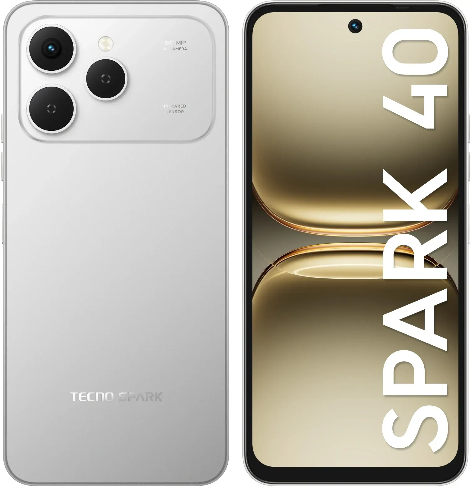Смартфон Tecno Spark 40 256Gb 8Gb серый моноблок 3G 4G 2Sim 6.67 720x1600 Android 15 50Mpix 802.11 a/b/g/n/ac/ax NFC GPS GSM900/1800 GSM1900 Protect FM microSD max1024Gb - фото 2