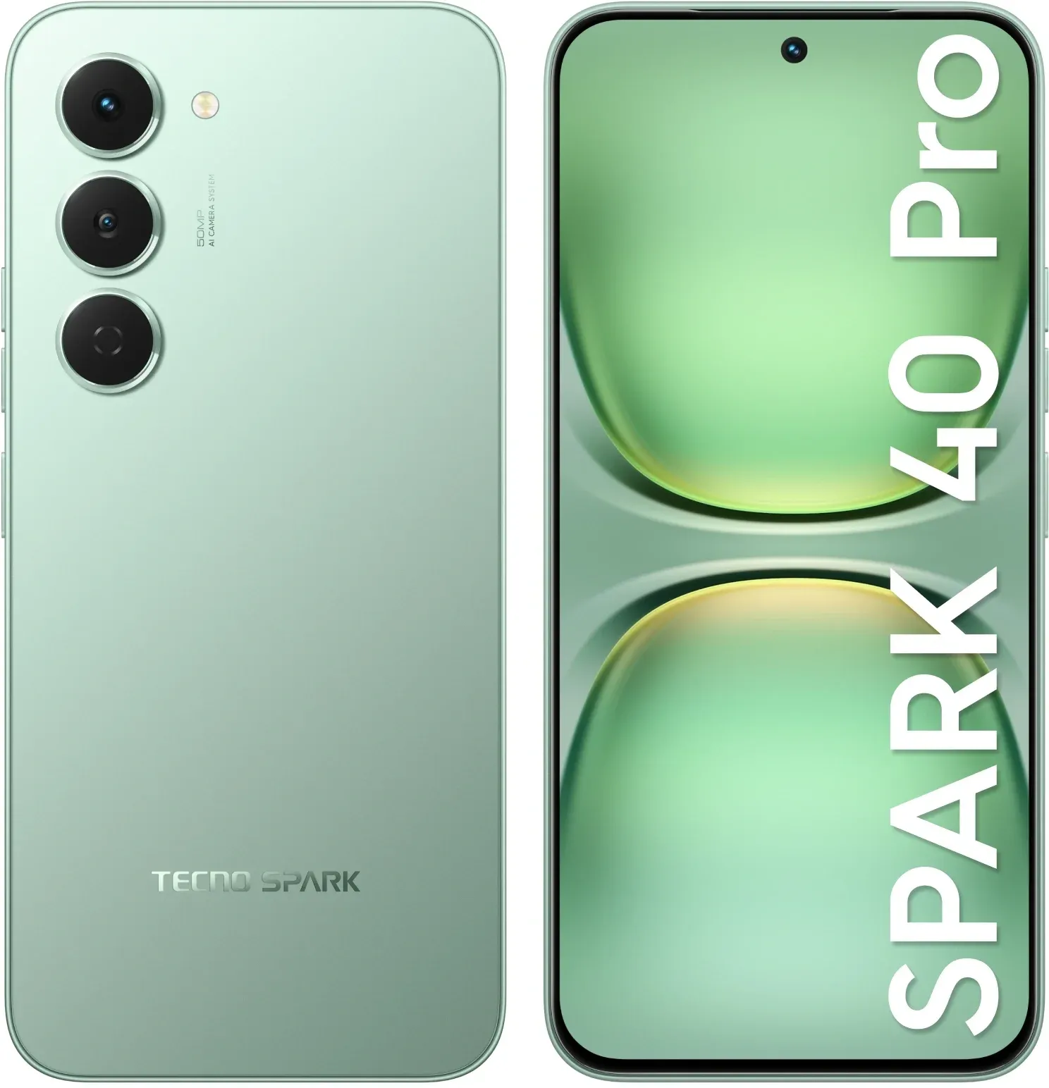 Смартфон Tecno Spark 40 Pro 128Gb 8Gb зеленый моноблок 3G 4G 2Sim 6.78 1224x2720 Android 15 50Mpix 802.11 a/b/g/n/ac/ax NFC GPS GSM900/1800 Protect FM - фото 3
