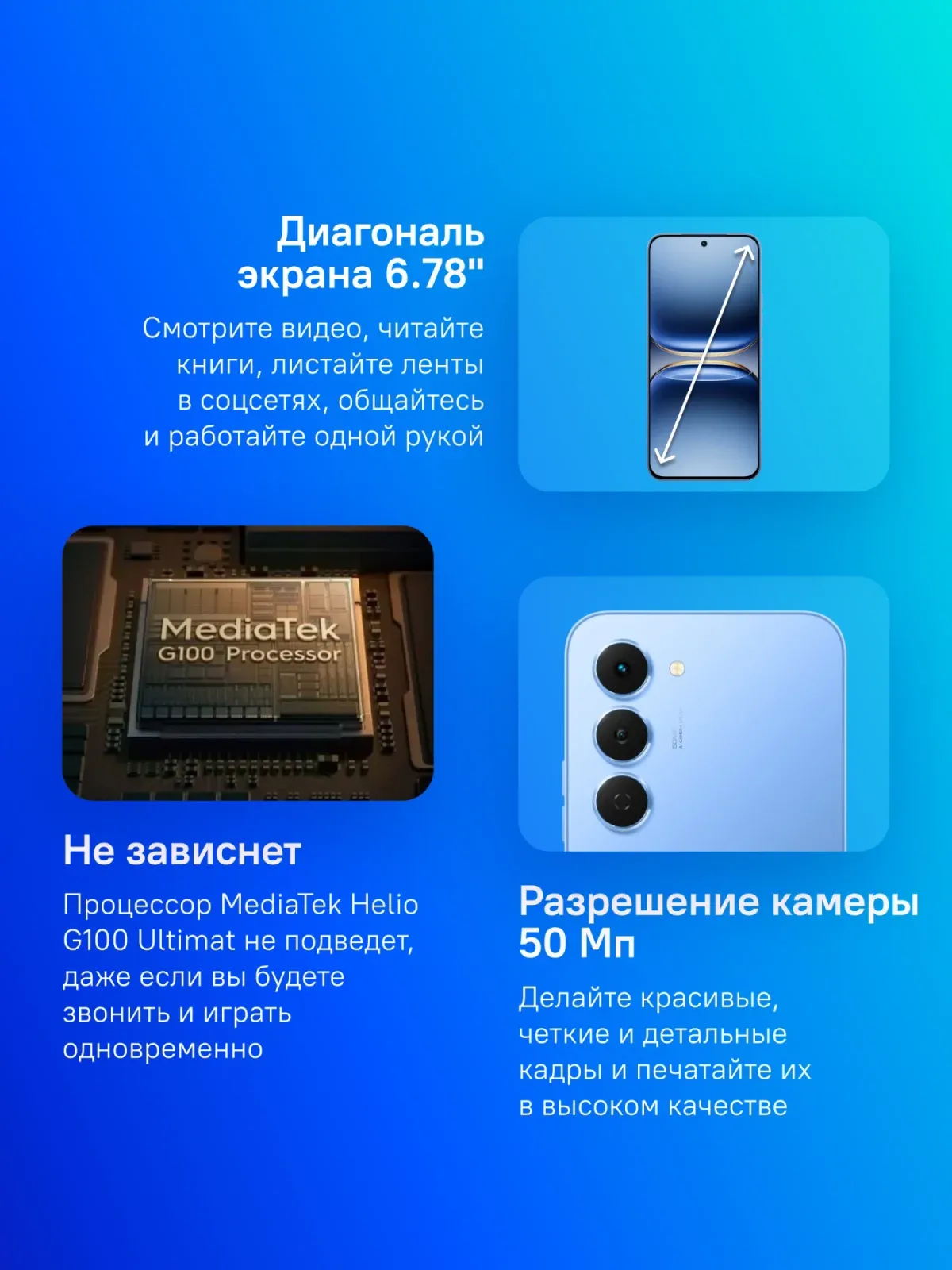 Смартфоны TECNO TECNO Spark синий - фото 4
