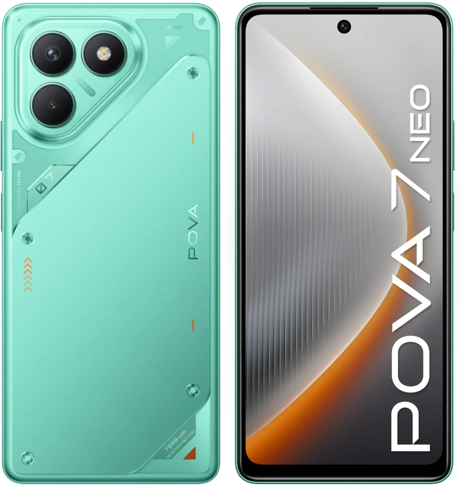 Смартфон Tecno Pova 7 Neo 256Gb 8Gb зеленый моноблок 3G 4G 2Sim 6.8 1080x2460 Android 14 108Mpix 802.11 a/b/g/n/ac NFC GPS GSM900/1800 Protect FM - фото 8