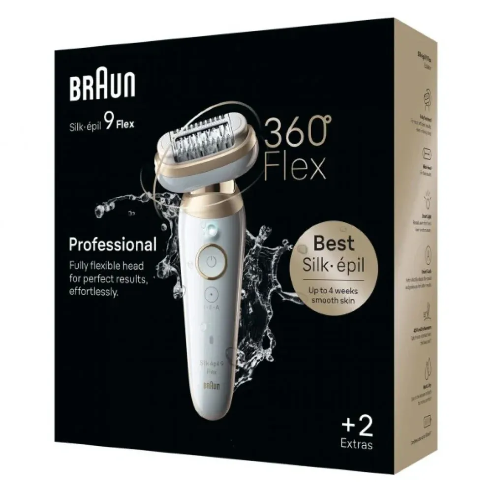 Эпилятор Braun SES9-011 скор.:2 насад.:3 от электр.сети от аккум. белый/золотистый - фото 5