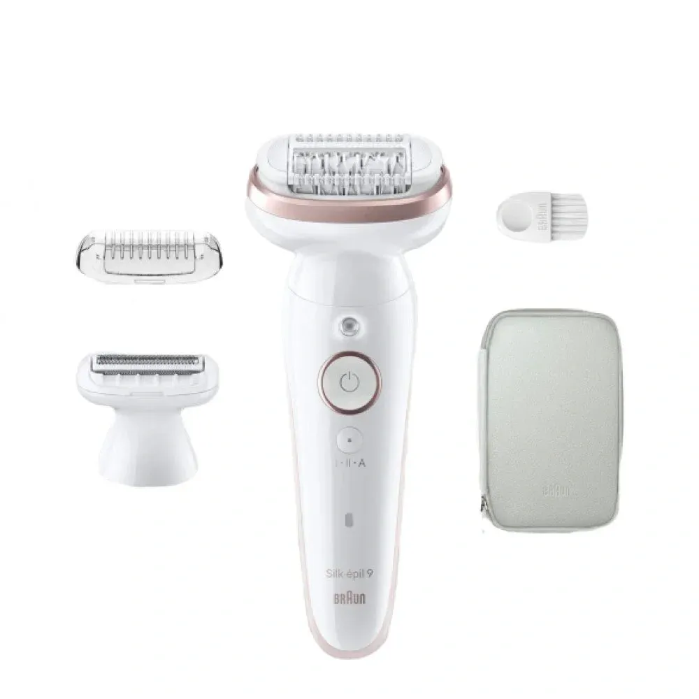 Эпилятор Braun SES9-030 скор.:2 насад.:3 от электр.сети от аккум. белый/розовый - фото 3