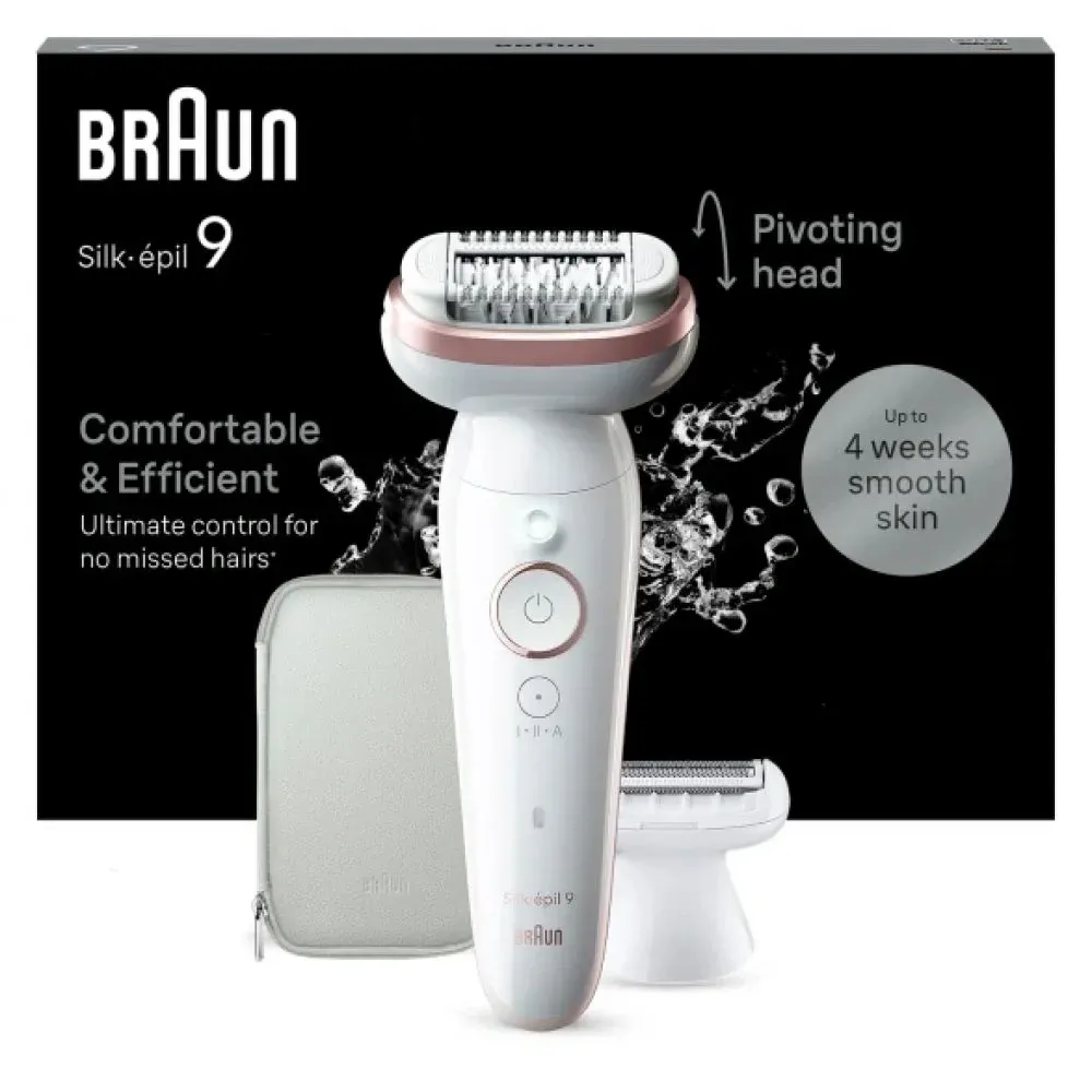 Эпилятор Braun SES9-030 скор.:2 насад.:3 от электр.сети от аккум. белый/розовый - фото 4