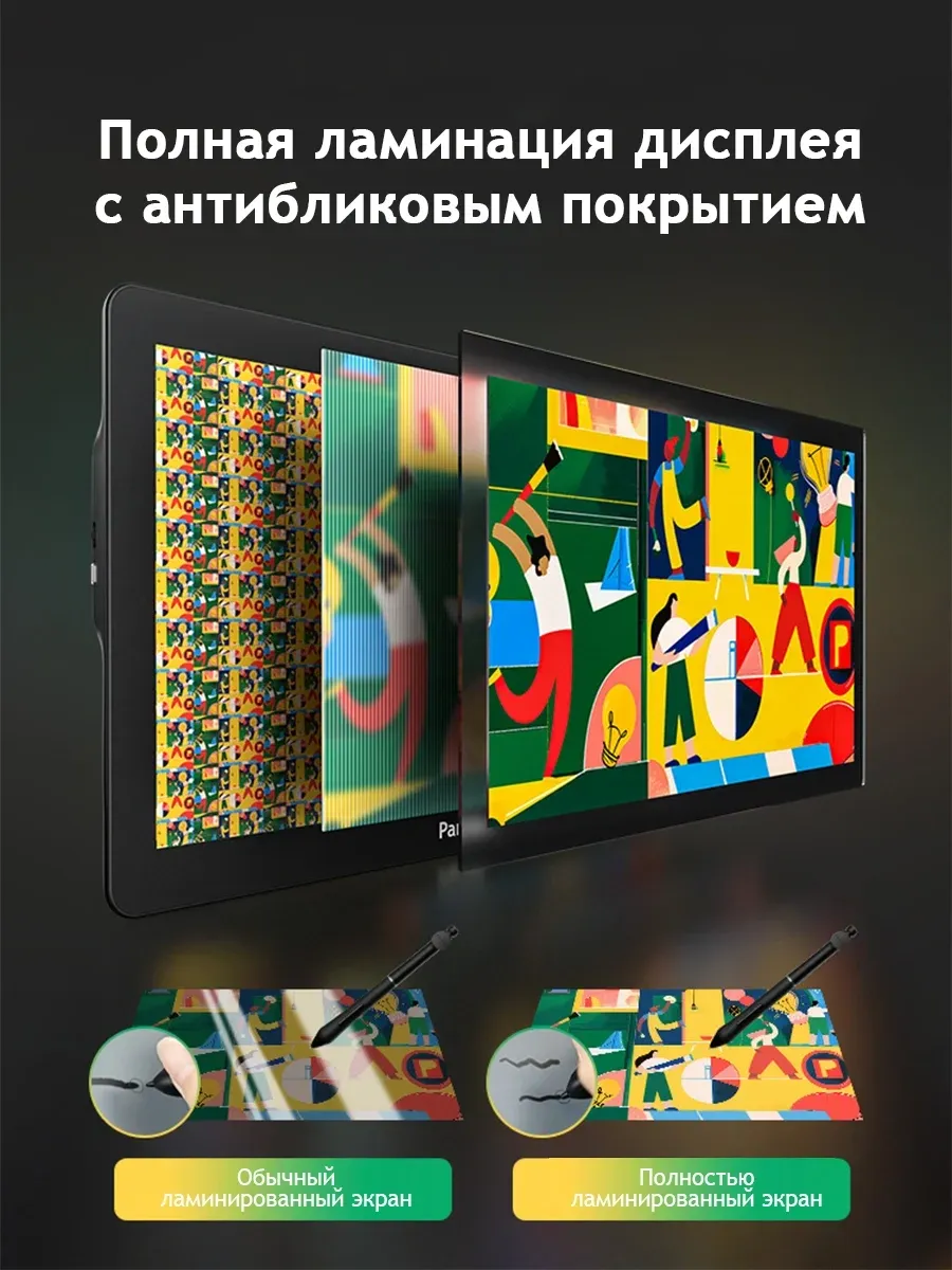 Графический планшет-монитор Parblo Coast16 Pro Gen 2 USB Type-C черный - фото 6