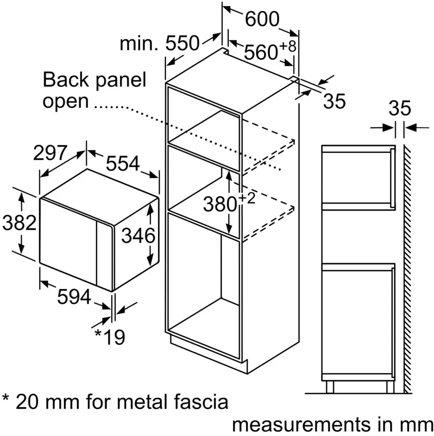 Микроволновая печь Bosch BFL524MB2 20л. 800Вт черный встраиваемая, 20 л - фото 3