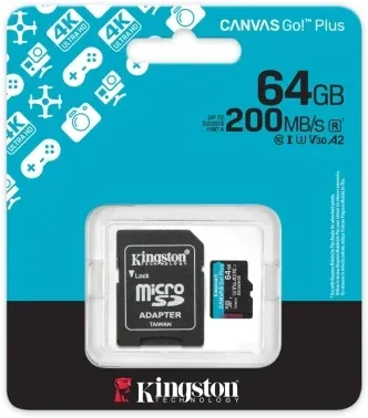 Флеш карта microSDXC 64GB Kingston SDCG4/64GB Canvas Go! Plus V10 A2 + adapter - фото 7