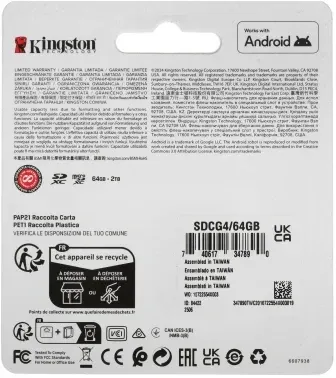 Флеш карта microSDXC 64GB Kingston SDCG4/64GB Canvas Go! Plus V10 A2 + adapter - фото 8