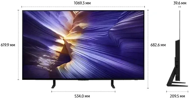 Телевизор OLED Samsung 48 QE48S90FAEXRU Series 9 черный графит 4K Ultra HD 120Hz DVB-T2 DVB-C DVB-S2 USB WiFi Smart TV - фото 4