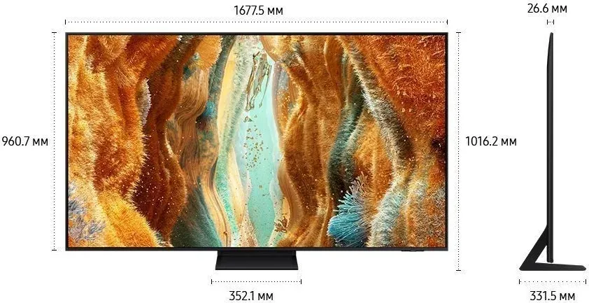 Телевизор QLED Samsung 75 QE75QN70FAUXRU Series 7 черный 4K Ultra HD 120Hz DVB-T2 DVB-C DVB-S2 USB WiFi Smart TV RUS - фото 8