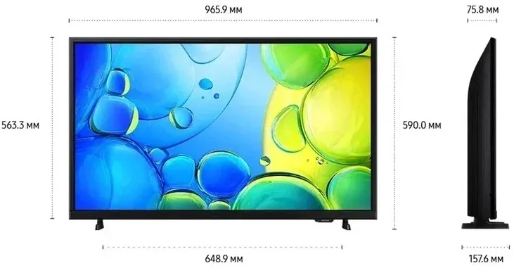 Телевизор LED Samsung 43 UE43F6000FUXRU черный FULL HD 60Hz DVB-T2 DVB-C DVB-S2 USB WiFi Smart TV - фото 2