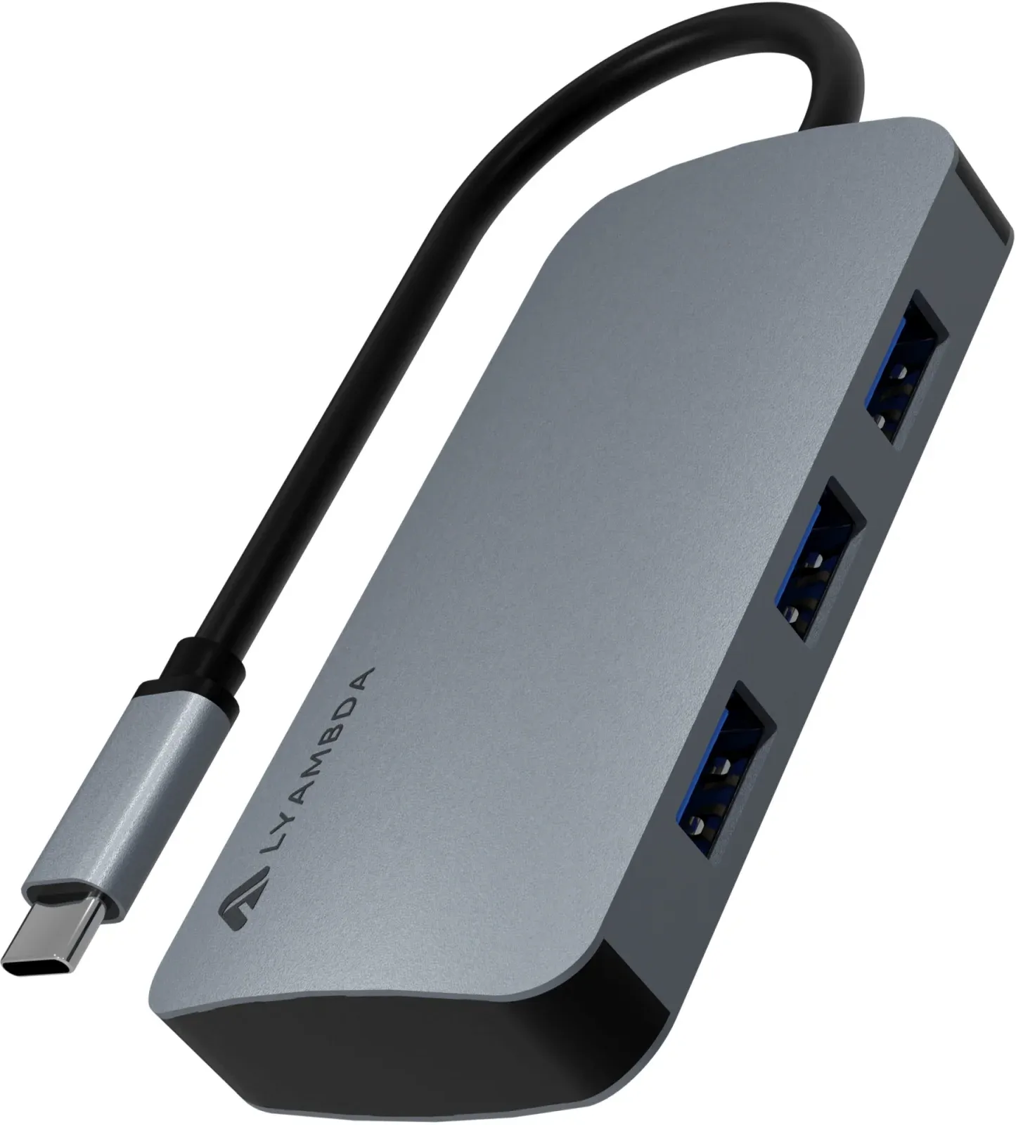 Разветвитель USB-C Lyambda LC118 5порт. серый - фото 2