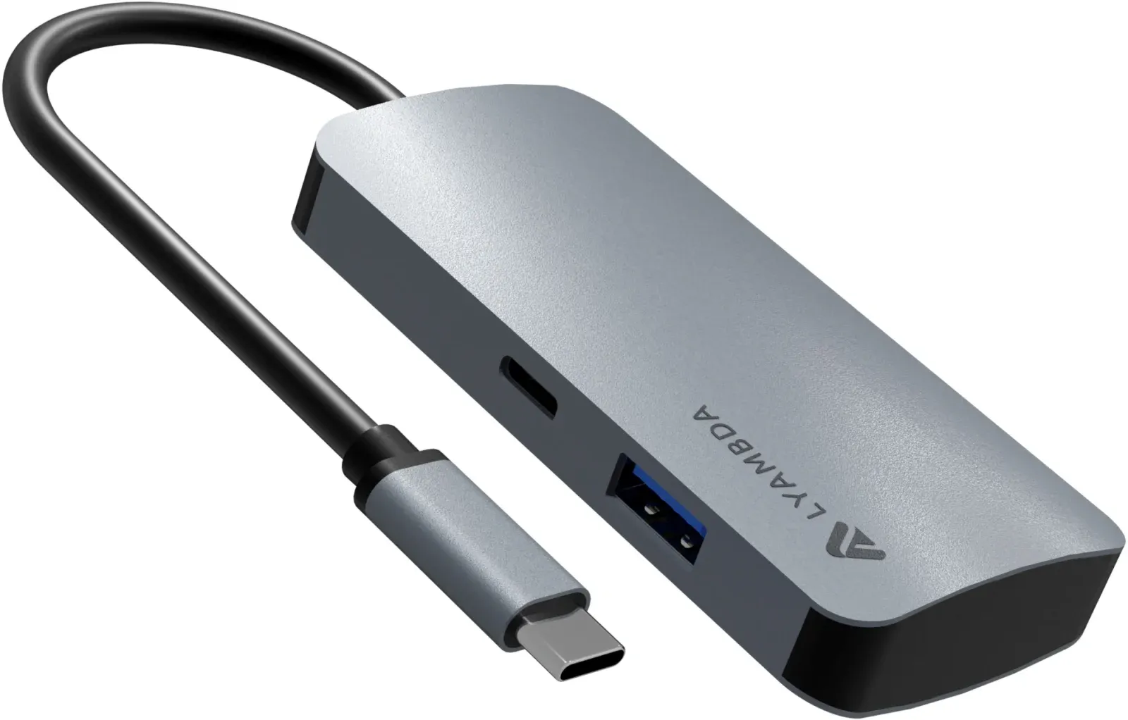 Разветвитель USB-C Lyambda LC118 5порт. серый - фото 3