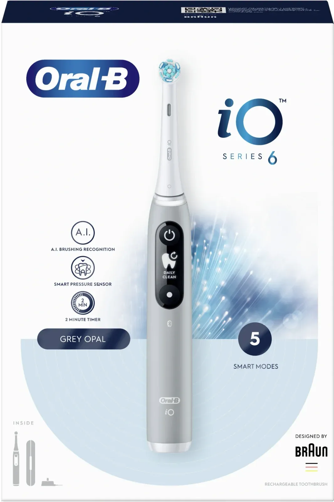 Зубная щетка электрическая Oral-B iO Series 6 Grey Opal серый - фото 4