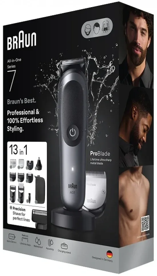 Триммер Braun Series 7 AIO7560 серый насадок в компл:10шт - фото 6