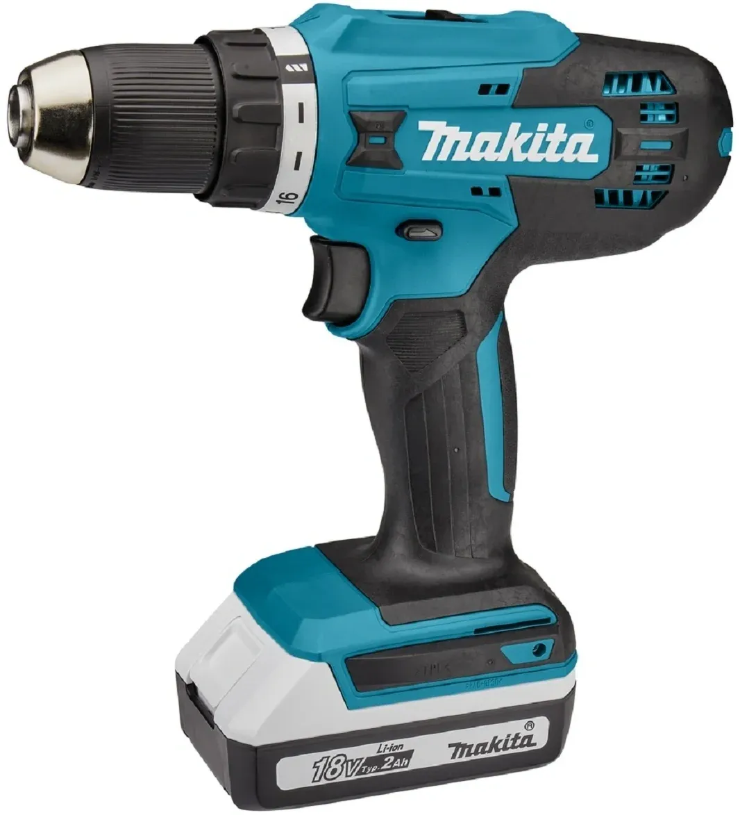 Дрель-шуруповерт Makita DF488D004 аккум. патрон:быстрозажимной кейс в комплекте - фото 1