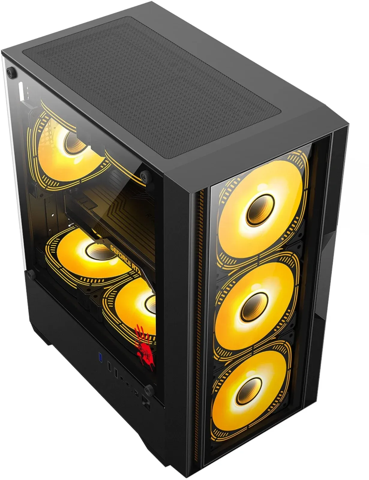 Корпус Bloody CC-123 черный без БП mATX 8x120mm 2xUSB2.0 1xUSB3.0 audio bott PSU - фото 4